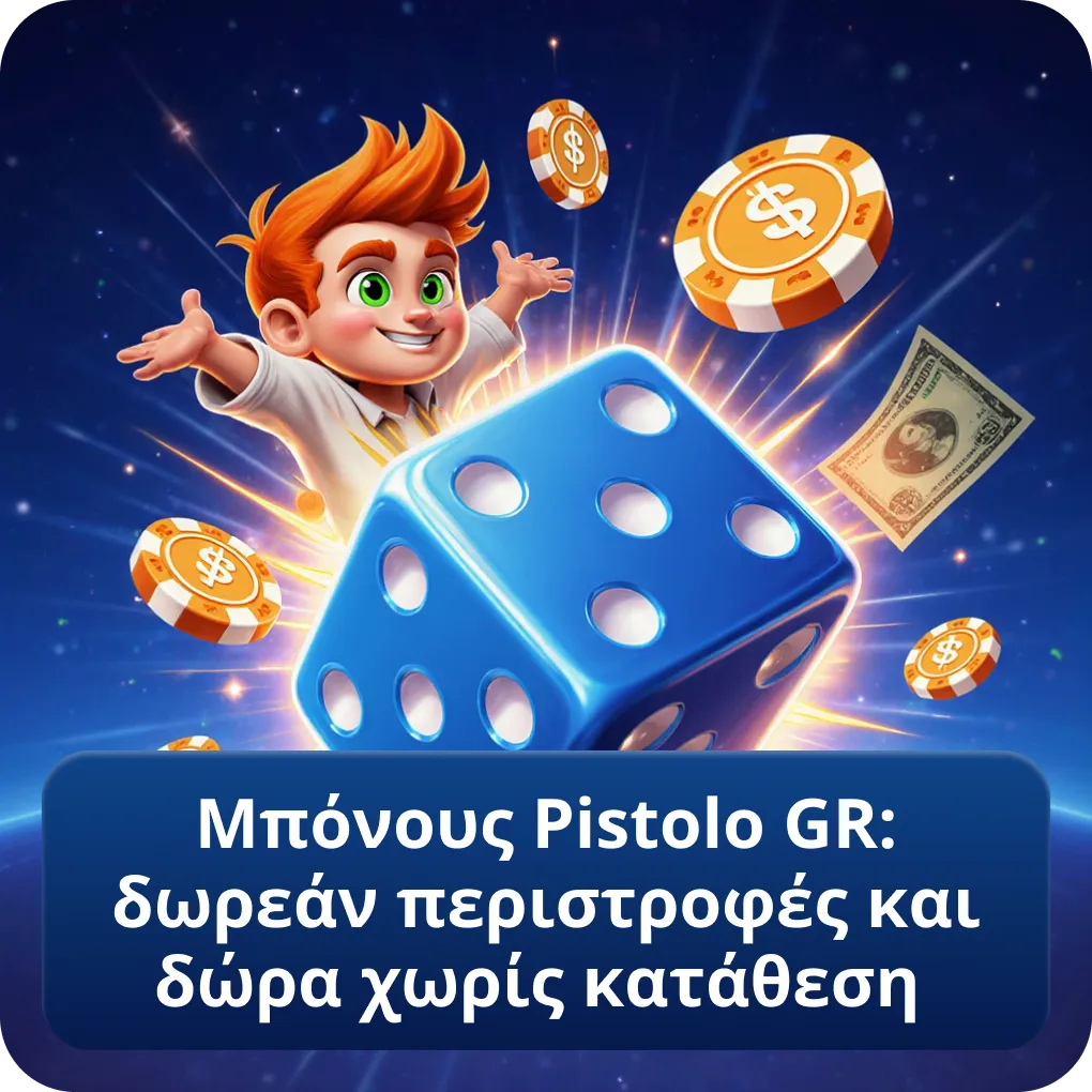 Μπόνους Pistolo GR: δωρεάν περιστροφές και δώρα χωρίς κατάθεση